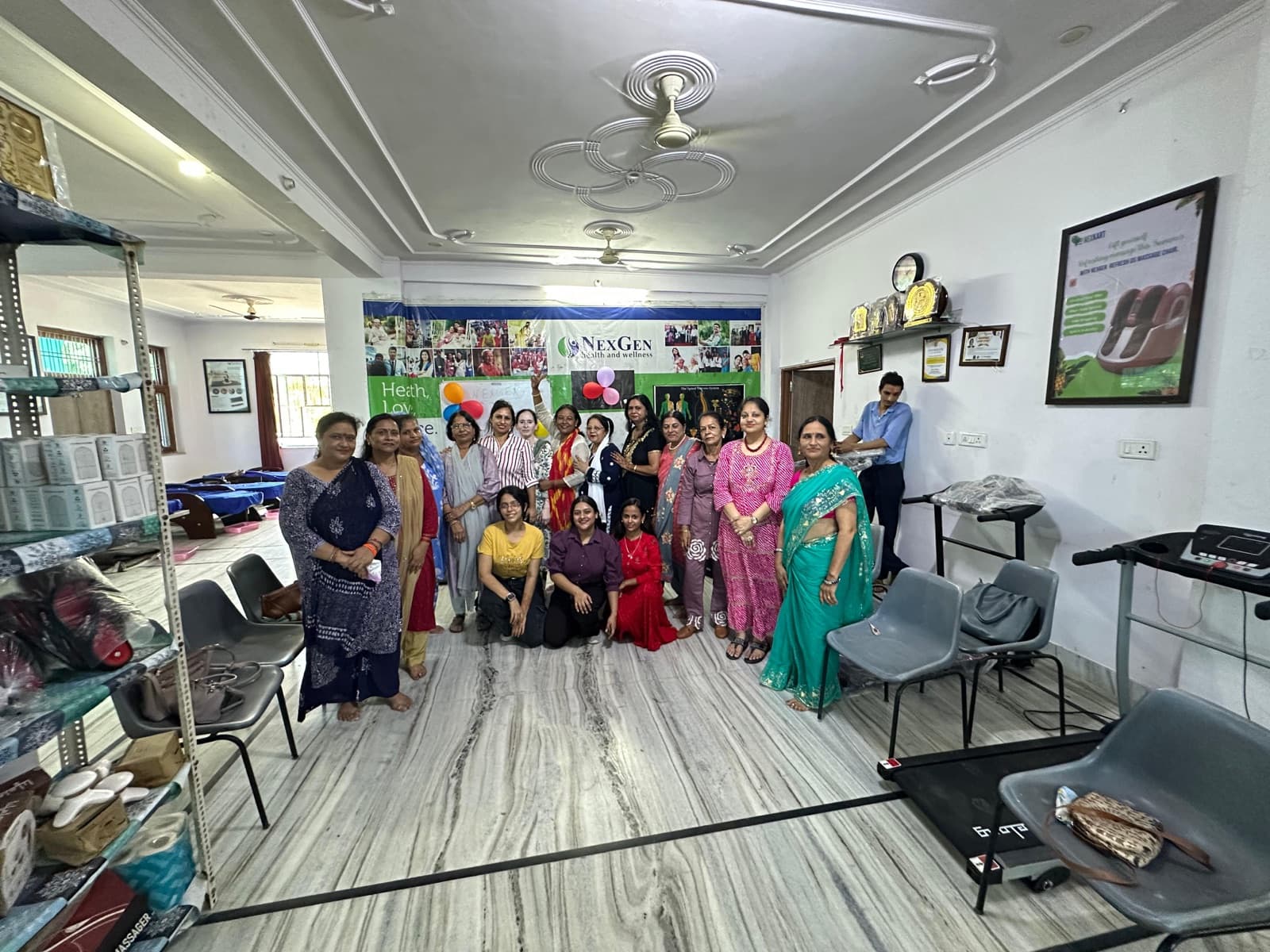 Customers and staff together at the NexGen Health & Wellness showroom